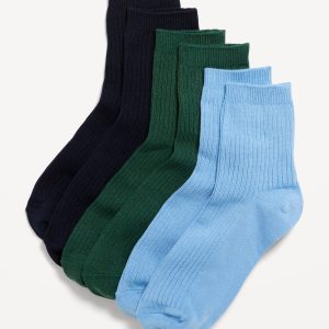 Novelty Quarter Crew Socks 3-Pack for Women
