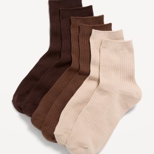 Novelty Quarter Crew Socks 3-Pack for Women
