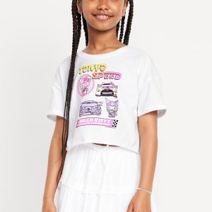 Hello Kitty® Oversized Cropped Graphic T-Shirt for Girls