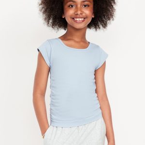 Fitted Ruched Seamless Performance Top for Girls