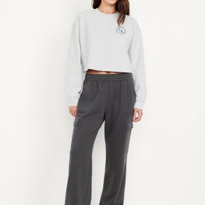 High-Waisted SoComfy Cargo Wide-Leg Sweatpants