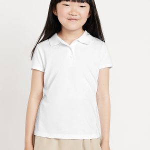 School Uniform Jersey-Knit Polo Shirt for Girls