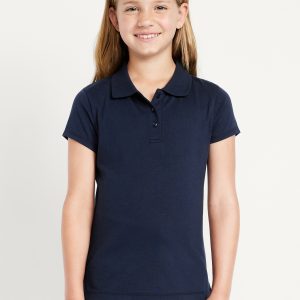School Uniform Jersey-Knit Polo Shirt for Girls