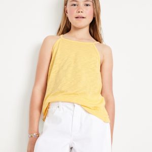 Crochet Back Halter Tank Top for Girls