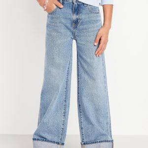 High-Waisted Baggy Wide-Leg Jeans for Girls