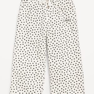 Printed Logo-Graphic Wide-Leg Sweatpants for Toddler Girls