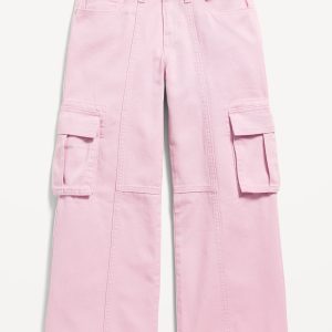 Super Baggy Wide-Leg Cargo Twill Pants for Girls