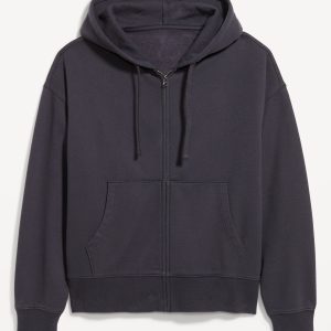 Cropped Rotation Oversized Zip Hoodie