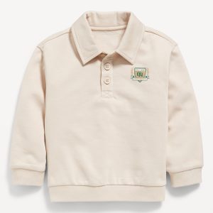 Oversized Logo-Graphic Collared Sweatshirt for Toddler Boys