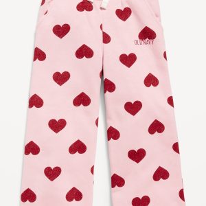 Printed Logo-Graphic Wide-Leg Sweatpants for Toddler Girls