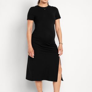 Maternity Short-Sleeve Ruched Dress