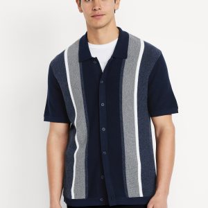 Button-Down Striped Polo