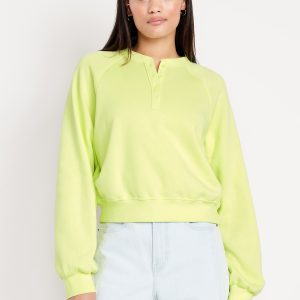 SoComfy Oversized Button-Front Sweatshirt
