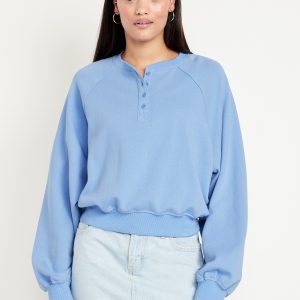 SoComfy Oversized Button-Front Sweatshirt