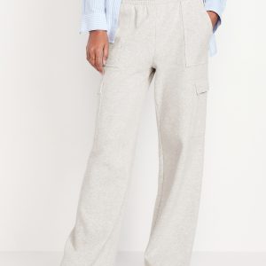 High-Waisted SoComfy Cargo Wide-Leg Sweatpants
