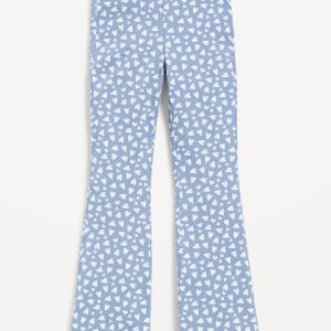 Printed High-Waisted Flared Leggings for Girls