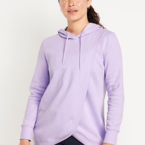 Maternity Cross-Front Nursing Pullover Hoodie