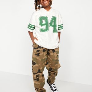 Oversized Boxy Mesh Graphic T-Shirt for Boys