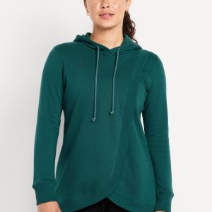 Maternity Cross-Front Nursing Pullover Hoodie