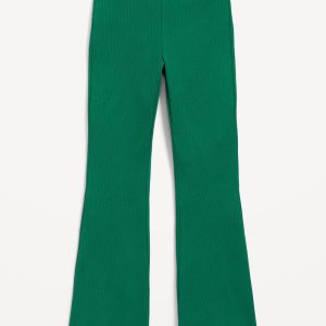 High-Waisted Ribbed Flared Leggings for Girls
