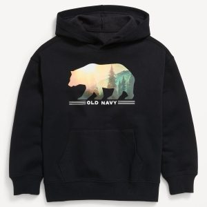 Favorite Fleece Oversized Logo-Graphic Pullover Hoodie for Boys