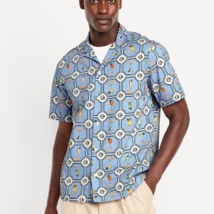 Short-Sleeve Printed Camp Shirt