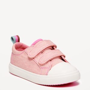 Double Secure-Strap Twill Sneakers for Toddler Girls