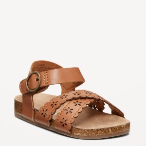 Perforated Faux-Leather Sandals for Baby