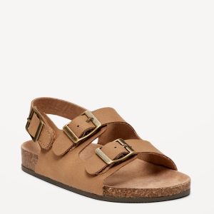 Faux-Leather Buckled Strap Sandals for Toddler Boys