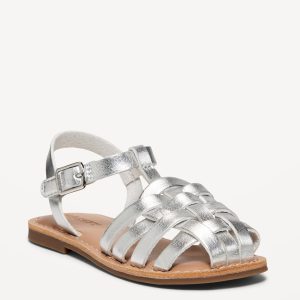 Faux-Leather Fisherman Sandals for Toddler Girls