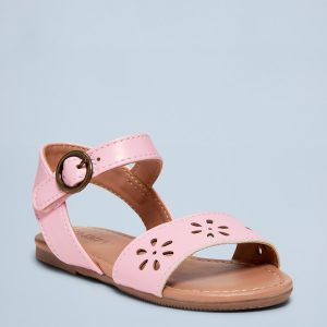 Faux-Leather Perforated Sandals for Toddler Girls