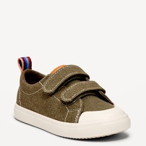 Canvas Double Secure-Strap Sneakers for Toddler Boys