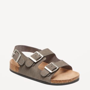 Faux-Leather Double-Strap Sandals for Toddler Boys