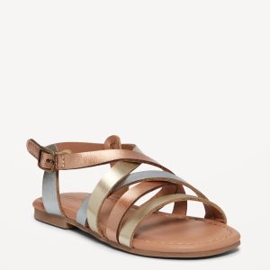 Faux-Leather Strappy Sandals for Toddler Girls