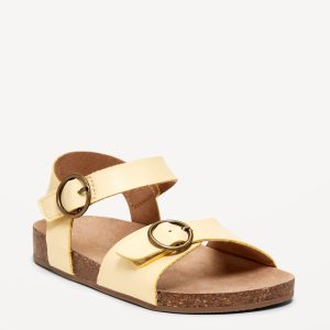 Faux-Leather Buckled Strap Sandals for Toddler Girls