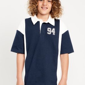 Color-Block Logo-Graphic Polo Shirt for Boys
