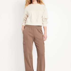 High-Waisted SoComfy Cargo Wide-Leg Sweatpants