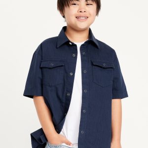 Short-Sleeve Western Pocket Shirt for Boys