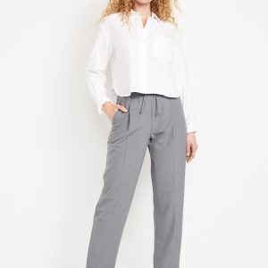 High-Waisted Billie Straight Ankle Trouser