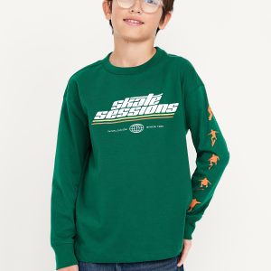 Oversized Long-Sleeve Graphic T-Shirt for Boys