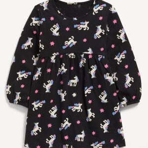 Printed Long-Sleeve Dress for Toddler Girls
