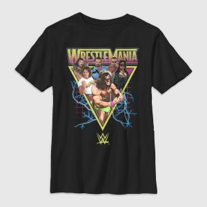 WWE Retro Wrestlers Triangle Gender-Neutral Graphic T-Shirt for Kids