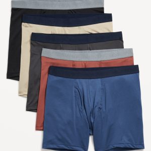 5-Pack Go-Dry Cool Performance Boxer Briefs -- 5-inch inseam