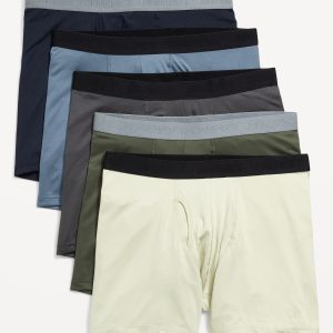 5-Pack Go-Dry Cool Performance Boxer Briefs -- 5-inch inseam
