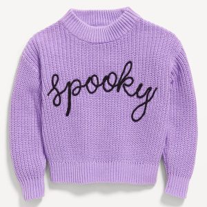 Long-Sleeve Embroidered Sweater for Toddler Girls