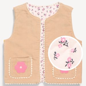 Reversible Corduroy Vest for Toddler Girls