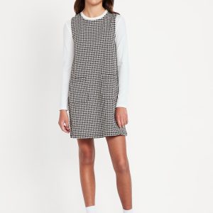 Sleeveless Jacquard-Knit Pocket Dress for Girls