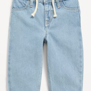 Drawstring Barrel-Leg Jeans for Baby