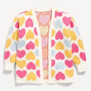 SoSoft Printed Open-Front Tunic Sweater for Toddler Girls