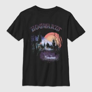 Harry Potter Halloween Hogwarts Spooky Scene Gender-Neutral Graphic T-Shirt for Kids